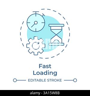 Fast loading soft blue concept icon Stock Vector