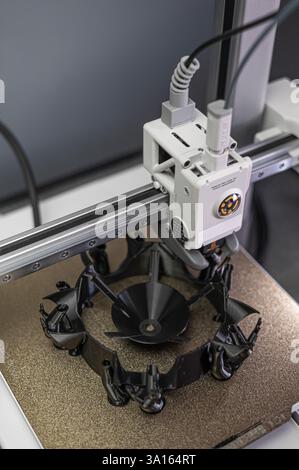 The 3D printing machine operation. The 3D rapid prototype processing concept. Stock Photo