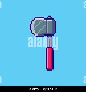 Pixel art Axe Tool game asset design Stock Vector