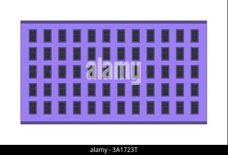 Wide apartment complex home architecture 2D cartoon object Stock Vector