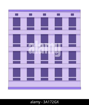Residential complex, office facade 2D cartoon object Stock Vector