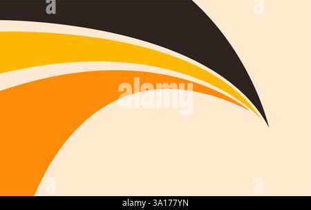 Abstract Orange wave wide background banner Stock Vector