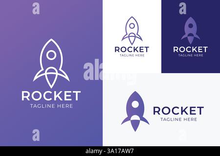 Modern and Creative Rocket Logo Design for Technology and Space-Related Businesses Stock Vector