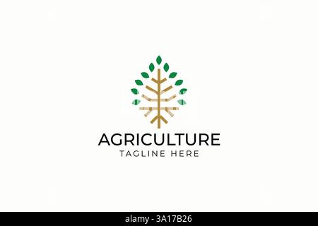 Eco-Friendly Agriculture Logo Design for Sustainable Farming and Nature Conservation Stock Vector