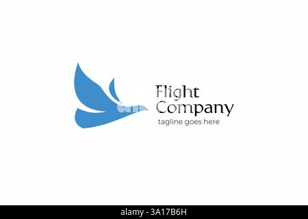Modern Simply Shape Flying Bird Logo Design for Airlines and Corporate Branding Flight Company Stock Vector