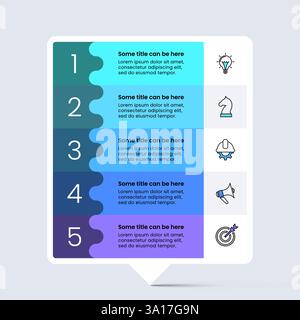 Infographic template with icons and 5 options or steps. Can be used for workflow layout, diagram, banner, webdesign. Vector illustration Stock Vector
