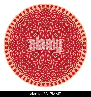 Vector Japanese pattern in oriental geometric traditional style. Festive ornament for lunar chinese new year decoration. Red and golden asian creative Stock Vector