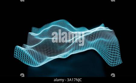 Vector map, grid, science, technology, wave structure. Vector map, grid, science, technology, wave structure. Digital wire, meassure, data, science, a Stock Photo