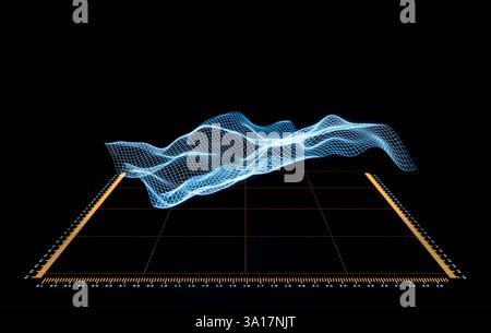 Vector map, grid, science, technology, wave structure. Vector map, grid, science, technology, wave structure. Digital wire, meassure, data, science, a Stock Photo