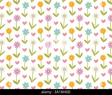 Spring floral pattern. Floral wallpaper, scrapbooking. Vector illustration. Stock Vector