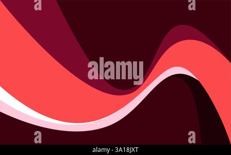 Wavy geometric Abstract Background With Red Color Combination Stock Vector