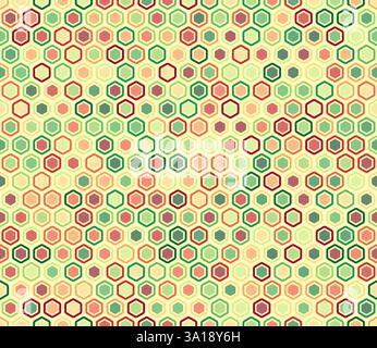 Abstract pattern of geometric shapes. Bold rounded hexagon cells with ...