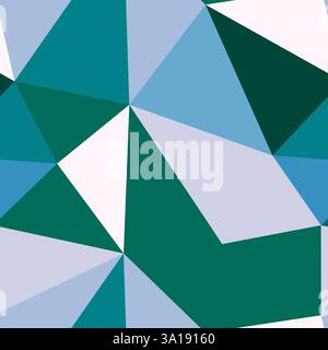 Minimalistic triangles background. Large triangles size. Repeatable pattern. Modern vector tiles. Cool toned gradient palette. Stock Vector