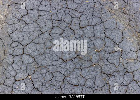Dry cracked earth texture showing severe drought conditions Stock Photo