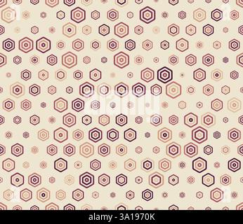 Hexagon geometric shapes background. Multicolored geometric elements of varied size. Bold rounded stacked hexagon cells. Hexagon cells. Stock Vector