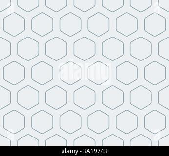 Background with Hexagon Pattern. Cadet Blue color on matching background. Rounded hexagons mosaic cells with padding. Large hexagon shapes. Stock Vector