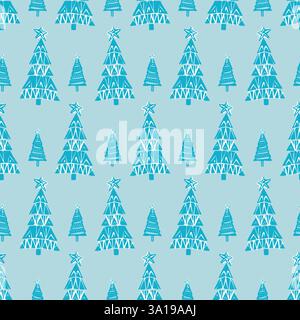 Seasonal christmas tree vector background. Decorative festive winter foliage for yuletide all over pattern.  Stock Vector