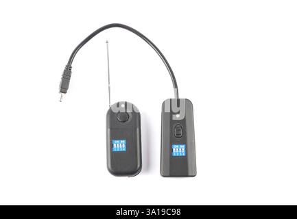 Radio remote shutter release on a white background Stock Photo