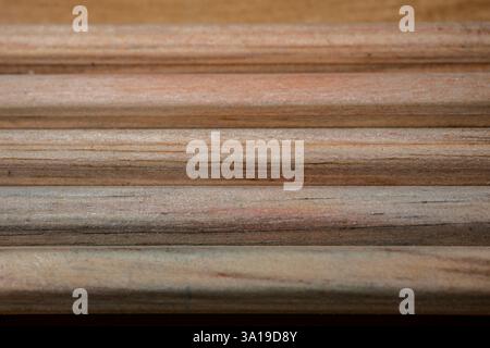 Colored pencils in different colors on the desk Stock Photo