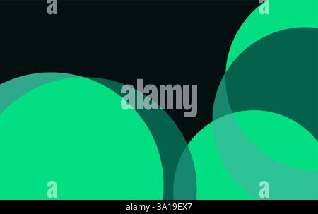 Vector circular abstract background, circles geometric shapes design with green color Stock Vector