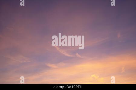 Morning sky with pastel-colored clouds Stock Photo
