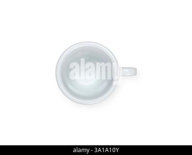 Empty white espresso coffee cup isolated on white background. Stock Photo