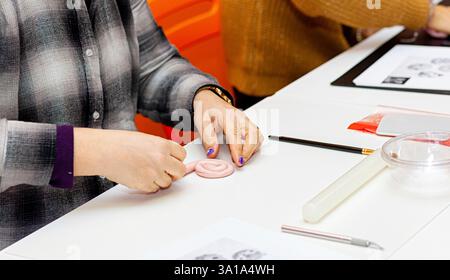 Modeling Dough Example Dough modeling for steamed bread Stock Photo - Alamy