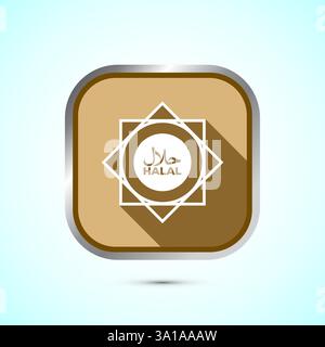 Halal icon design illustration, Halal Certificate tag, Islamic approved sign, Button design Stock Vector