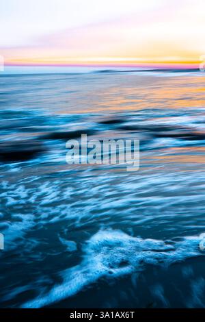 Dramatic motion blurred abstract Sunset Seascape Stock Photo