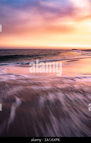 Dramatic motion blurred abstract Sunset Seascape Stock Photo