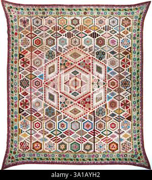 Quilt Top (Mosaic), 1825-1850. Stock Photo
