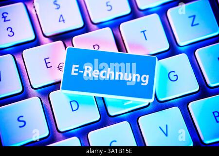 Key labeled e-bill on a computer keyboard, [M] Stock Photo