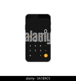 Digital calculator display on modern smartphone for quick and accurate mathematical operations Stock Vector