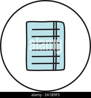 Doodle Paper Piece icon hand drawn with thin line in minimalistic style and colored. Vector illustration isolated on white background Stock Vector