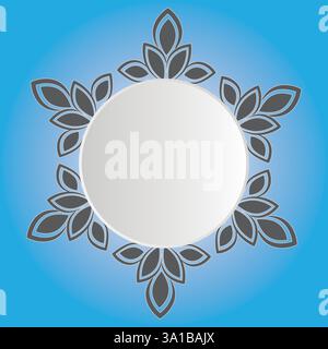 white empty circle surrounded by ornaments suitable for social media templates Stock Vector