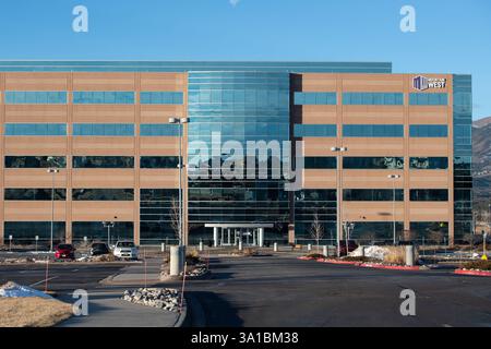 New commercial office building in the Interquest Business Park,  Northern Colorado Springs, Colorado. Stock Photo