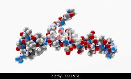synthetic semaglutide Illustration of a semaglutide molecule, which is a synthetic glucagon-like  peptide-1 (GLP-1) receptor