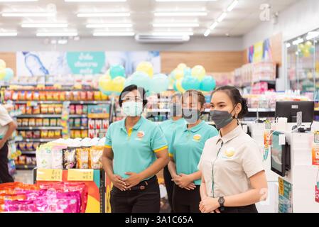 Bangkok, Thailand - November 23, 2021 : Unidentified supermarket or hypermarket is a popular destination for shopping a food and relaxing family. Stock Photo