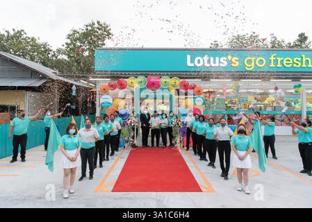 Bangkok, Thailand - November 23, 2021 : Unidentified supermarket or hypermarket is a popular destination for shopping a food and relaxing family. Stock Photo