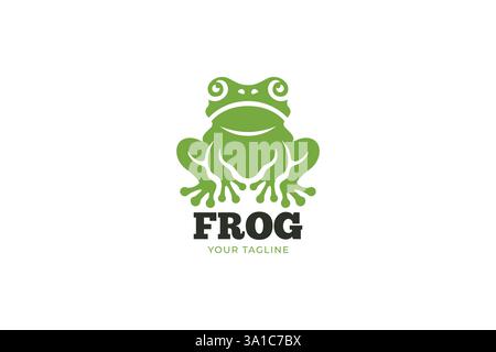 Creative Green Frog Logo Design for Nature and Wildlife Enthusiasts Stock Vector