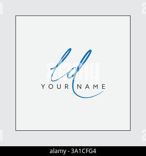 Handwritten Signature logo for Initial Letter LD - Vector Logo Template for Alphabet L and D Stock Vector