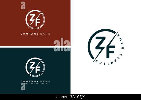 Abstract Letter ZF Logo - Initial Monogram Template for Alphabet Z and F Stock Vector