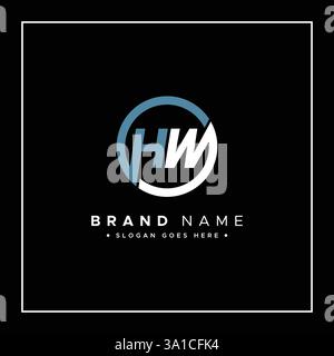 WH Minimal Vector Logo - Simple Business Logo for Monogram W and H Stock Vector