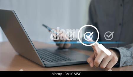 Quality standards or quality control checklist concept. Stock Photo