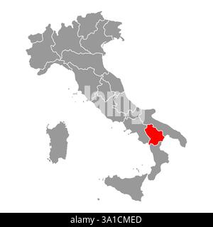 Italy map of Basilicata symbol shape, travel web flat concept icon web vector illustration . Stock Vector