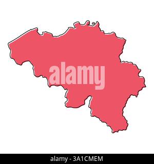 Belgium map symbol shape, travel web flat concept icon vector illustration . Stock Vector