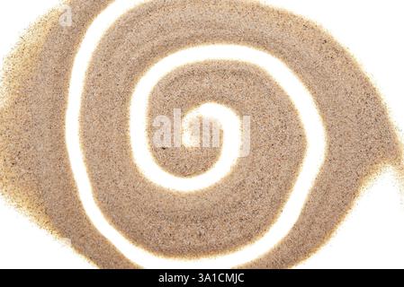 Sand spiral isolated on white Stock Photo