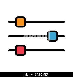 Volume mixer control icon, filter sound symbol button, switch sign vector illustration . Stock Vector