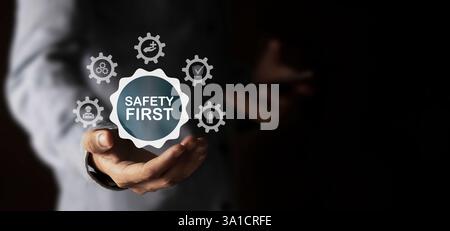Occupational Safety concepts workplace safety rules and standards first safety rule Stock Photo
