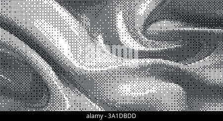 Vector gradient halftone dots grunge wavy background Stock Vector
